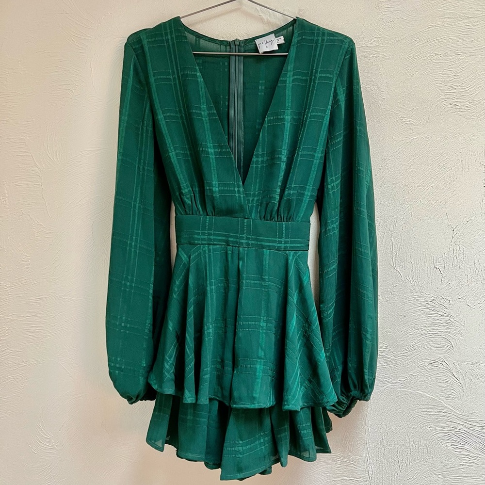 Emerald green princess Polly romper